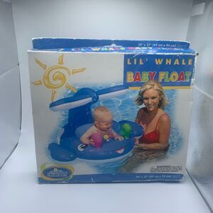 VERY RARE Vintage Intex The Wet Set 2004 Inflatable‎ Lil Whale Baby Pool Float